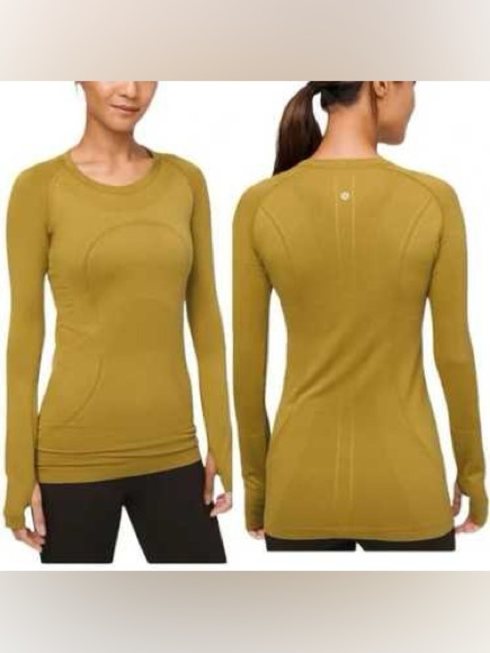Seamless Long Sleeve Active Top in Mustard
